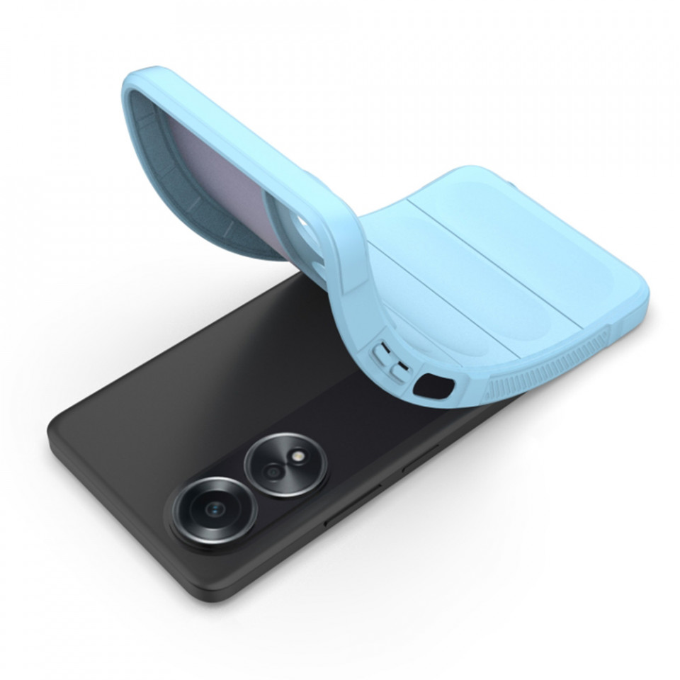 Husa pentru Oppo A58 4G eleganta, din silicon mat, SKDR Vogue - Bleu - 3 | YEO