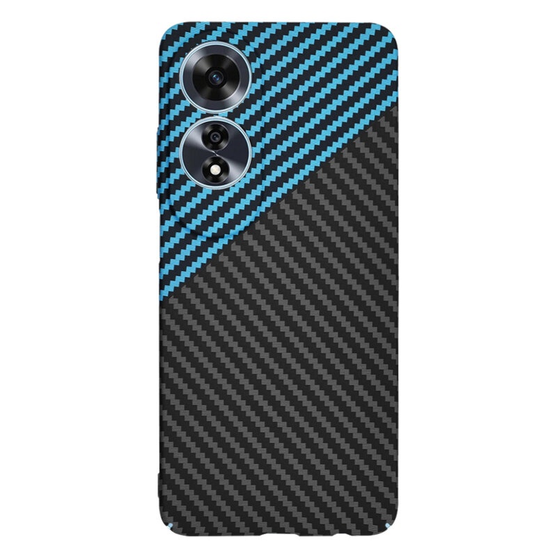 Husa pentru Oppo A60 4G, Finisaj Premium cu Textura de Carbon, Design Elegant, SKDR CarbonFlex - Bleu - 2 | YEO