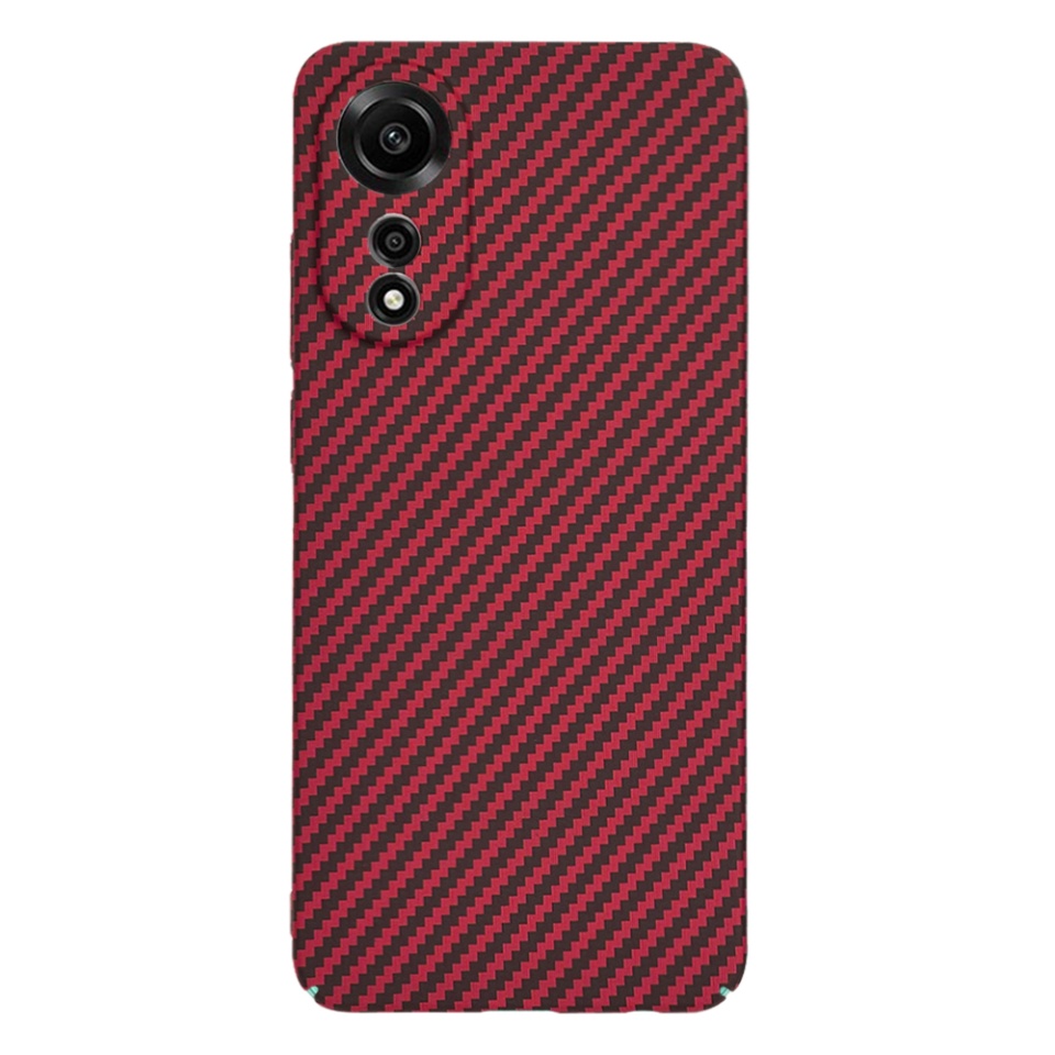 Husa pentru Oppo A78 4G, Finisaj Premium cu Textura de Carbon, Design Elegant, SKDR CarbonFlex - Rosu - 2 | YEO