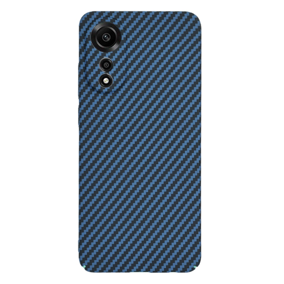 Husa pentru Oppo A78 4G, Finisaj Premium cu Textura de Carbon, Design Elegant, SKDR CarbonFlex - Cyan - 2 | YEO