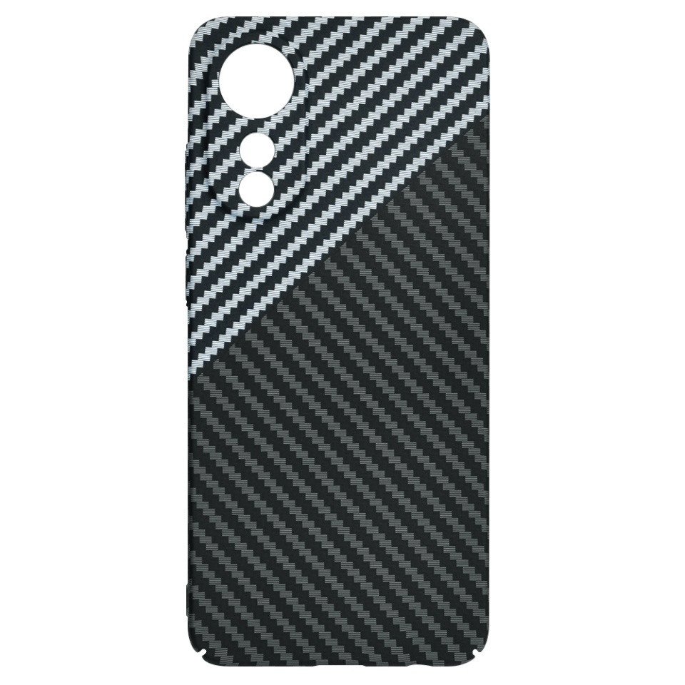 Husa pentru Oppo A78 4G, SKYDDAR INNOVATION, textura carbon, Carbonite FiberShell, set cu sticker, Gri, - 3 | YEO