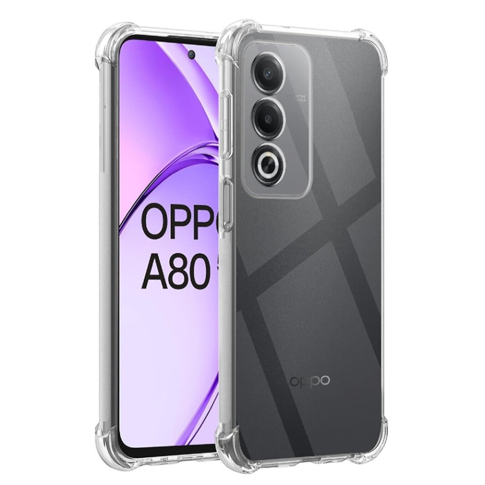 Husa pentru Oppo A80 5G , SKYDDAR INNOVATION, Shockproof Clear din Silicon Slim, Transparenta, set cu sticker