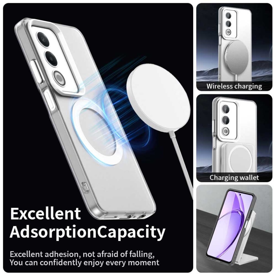 Husa pentru Oppo A80 5G, SKYDDAR INOVATION, CandyCase, Magsafe, set cu sticker, Alb - 2 | YEO
