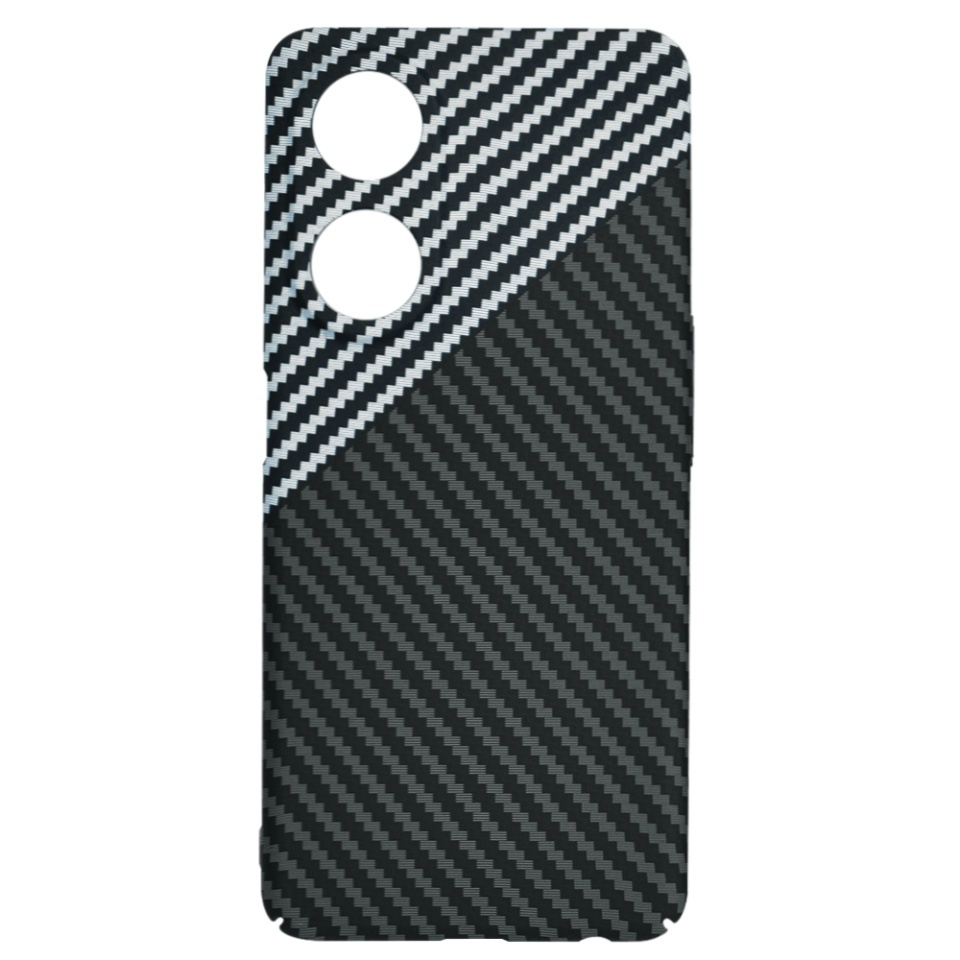 Husa pentru Oppo A98 5G, SKYDDAR INNOVATION, textura carbon, Carbonite FiberShell, set cu sticker, Gri, - 3 | YEO