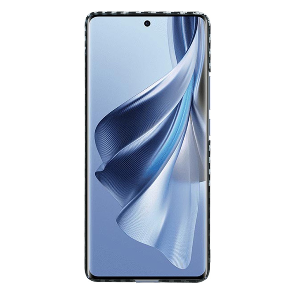 Husa pentru Oppo Reno10 / Reno10 Pro, SKYDDAR INNOVATION, textura carbon, Carbonite FiberShell, set cu sticker, Gri, - 1 | YEO