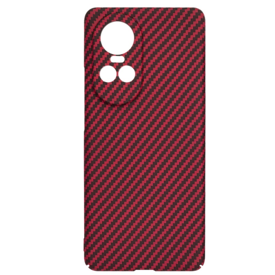 Husa pentru Oppo Reno10 / Reno10 Pro, SKYDDAR INNOVATION, textura carbon, Carbonite FiberShell, set cu sticker, Rosu, - 3 | YEO