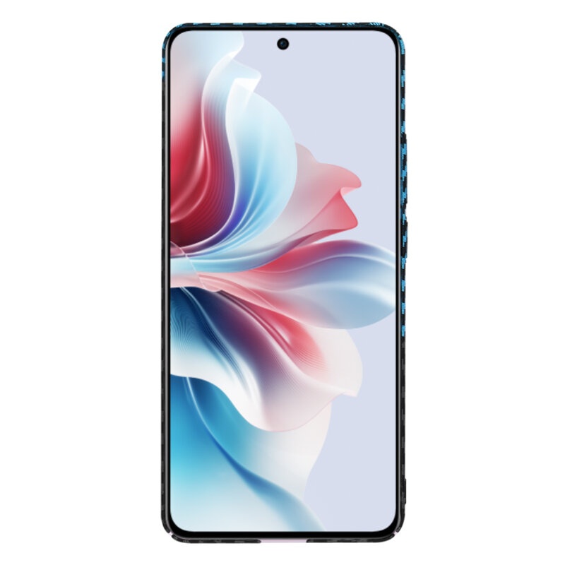 Husa pentru Oppo Reno11 F, Finisaj Premium cu Textura de Carbon, Design Elegant, SKDR CarbonFlex - Bleu - 1 | YEO