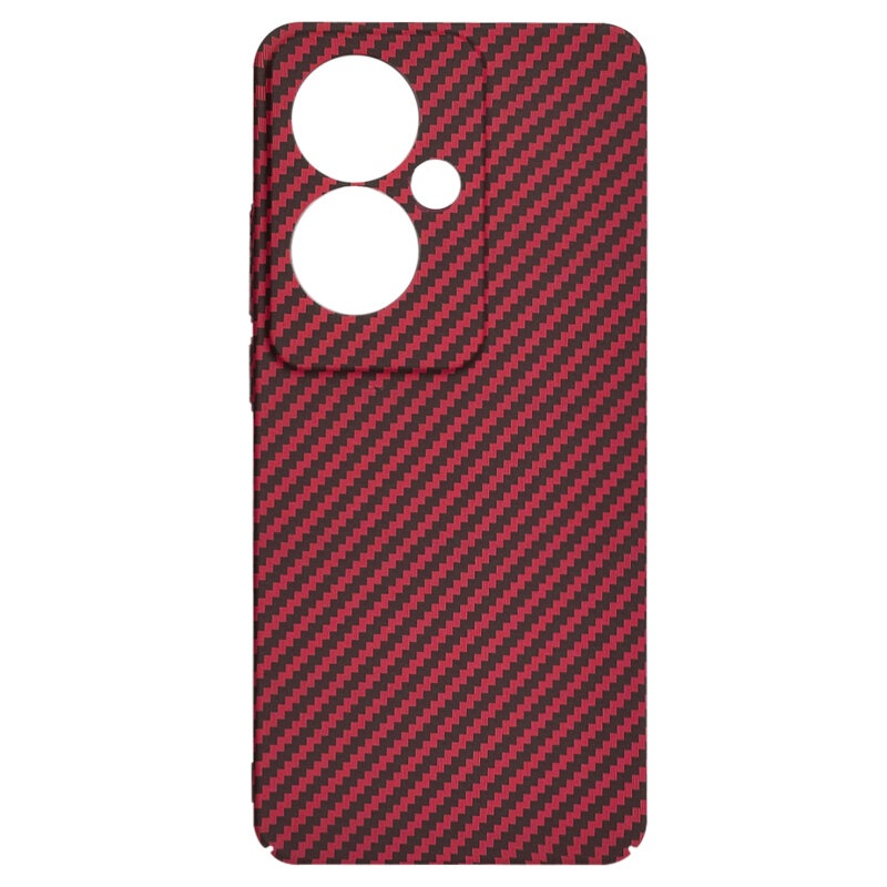 Husa pentru Oppo Reno11 F, Finisaj Premium cu Textura de Carbon, Design Elegant, SKDR CarbonFlex - Rosu - 3 | YEO