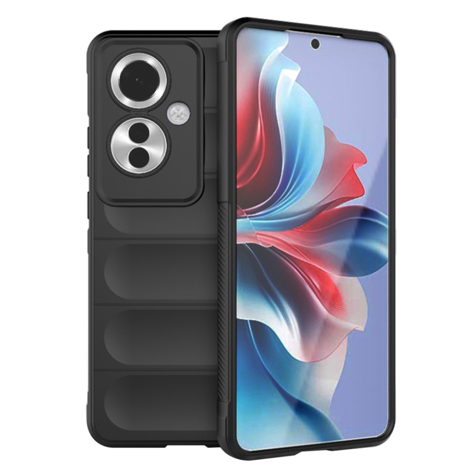Husa pentru Oppo Reno11 F, SKYDDAR INNOVATION, Magic Shield, din Silicon Mat, set cu sticker, Negru