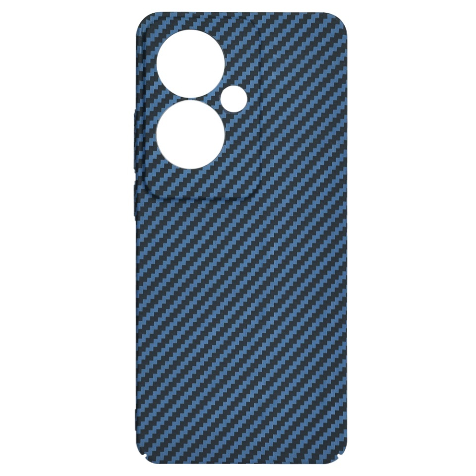 Husa pentru Oppo Reno11 F, SKYDDAR INNOVATION, textura carbon, Carbonite FiberShell, set cu sticker, Cyan, - 3 | YEO