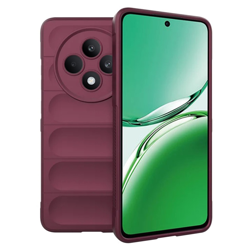 Husa pentru Oppo Reno12 F 4G, SKYDDAR INNOVATION, Vogue din Silicon Mat, set cu sticker, Bordo