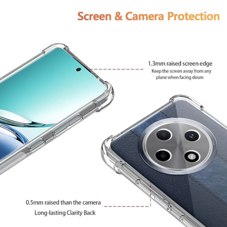 Husa pentru Oppo Reno12 F 5G / Reno12 FS / Reno12 F 4G , SKYDDAR INNOVATION, Shockproof Clear din Silicon Slim, Transparenta, set cu sticker - 2 | YEO
