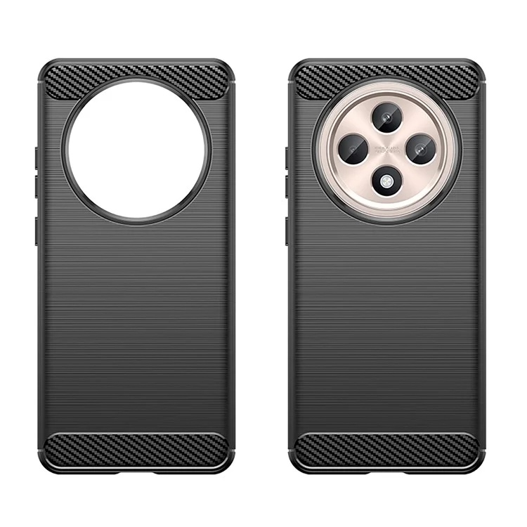 Husa pentru Oppo Reno12 F / Reno12 FS din Silicon Premium, Slim, cu textura Fibra Carbon - Negru - 1 | YEO