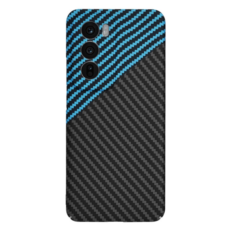 Husa pentru Oppo Reno12, Finisaj Premium cu Textura de Carbon, Design Elegant, SKDR CarbonFlex - Bleu - 2 | YEO