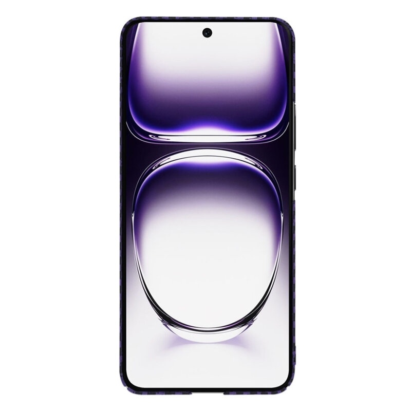 Husa pentru Oppo Reno12, Finisaj Premium cu Textura de Carbon, Design Elegant, SKDR CarbonFlex - Mov - 1 | YEO