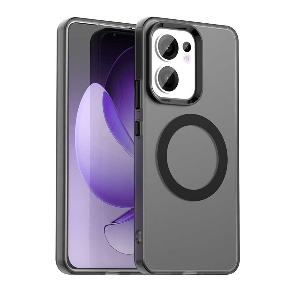 Husa pentru Oppo Reno13 F 4G / Reno13 F 5G / Reno13 FS 5G, SKYDDAR INOVATION, CandyCase, Magsafe, set cu sticker, Negru