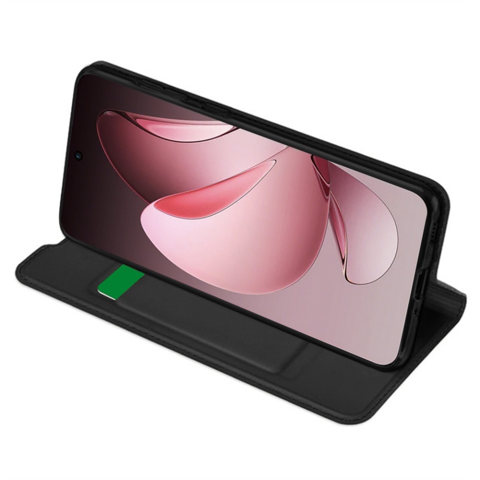 Husa pentru Oppo Reno13 F 4G / Reno13 F 5G / Reno13 FS 5G, SKYDDAR INNOVATION, Magskin Book, tip Carte cu Portofel Interior, set cu sticker, Negru - 1 | YEO