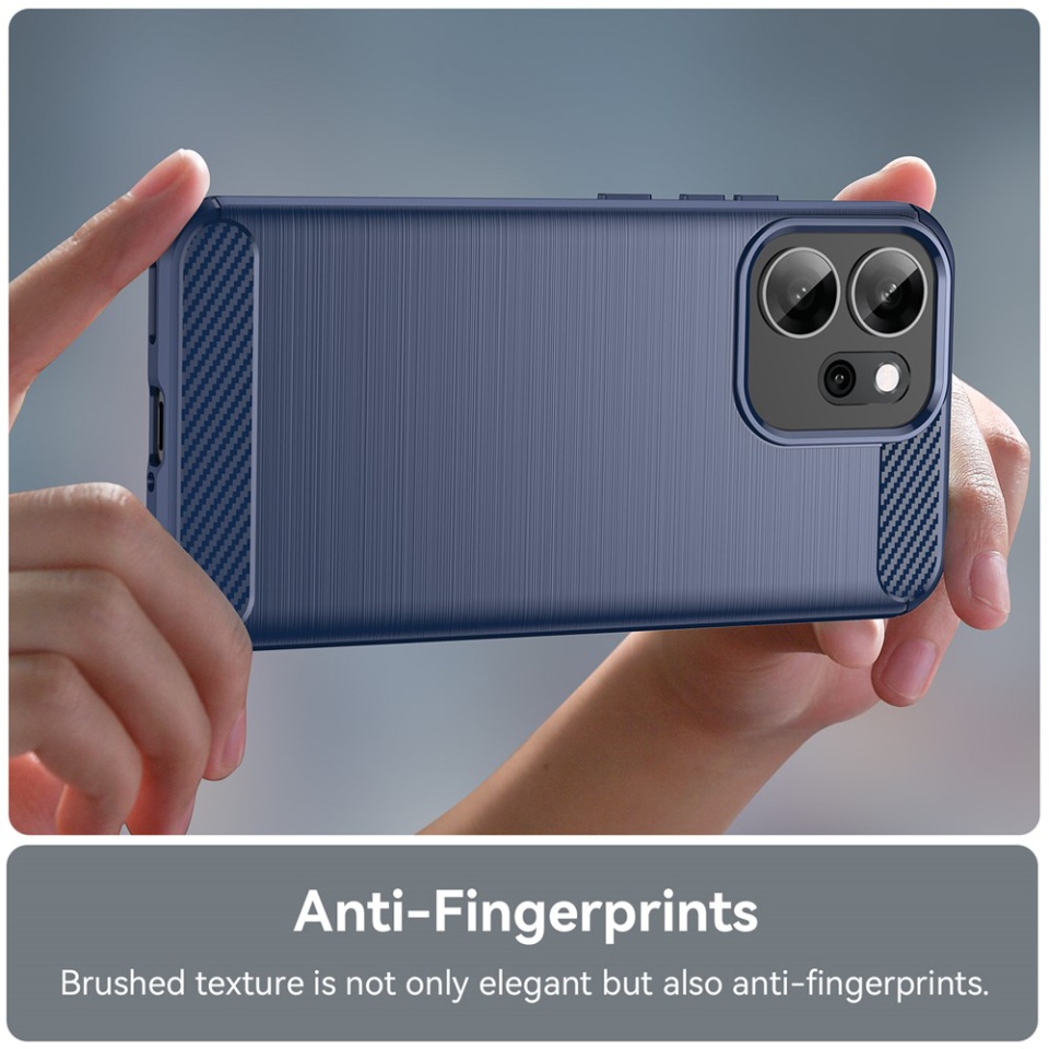 Husa pentru Oppo Reno14 FS 5G / Reno14 F, SKYDDAR INNOVATION, CarbonFiber, Antisoc, set cu sticker, Albastru - 2 | YEO