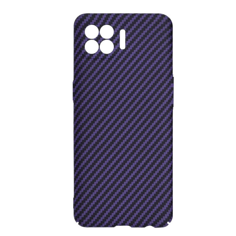 Husa pentru Oppo Reno4 Lite, SKYDDAR INNOVATION, textura carbon, Carbonite FiberShell, set cu sticker, Mov, - 3 | YEO