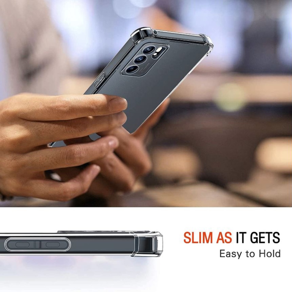 Husa pentru Oppo Reno6 5G , SKYDDAR INNOVATION, Shockproof Clear din Silicon Slim, Transparenta, set cu sticker - 1 | YEO