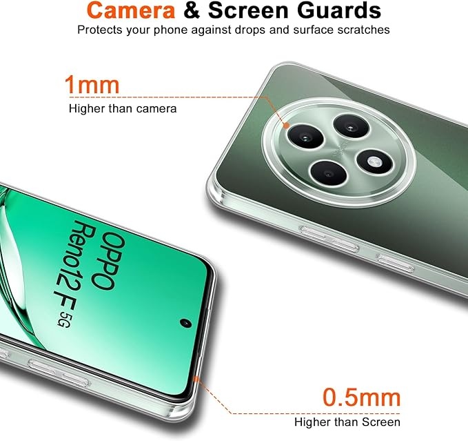 Husa pentru pentru Oppo Reno12 F din silicon slim, anti soc, Skyddar Shock - Transparenta - 3 | YEO