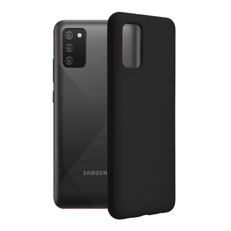 Husa pentru Samsung Galaxy A03S din Silicon Catifelat, Protectie Premium, Skyddar SoftElegance - Negru
