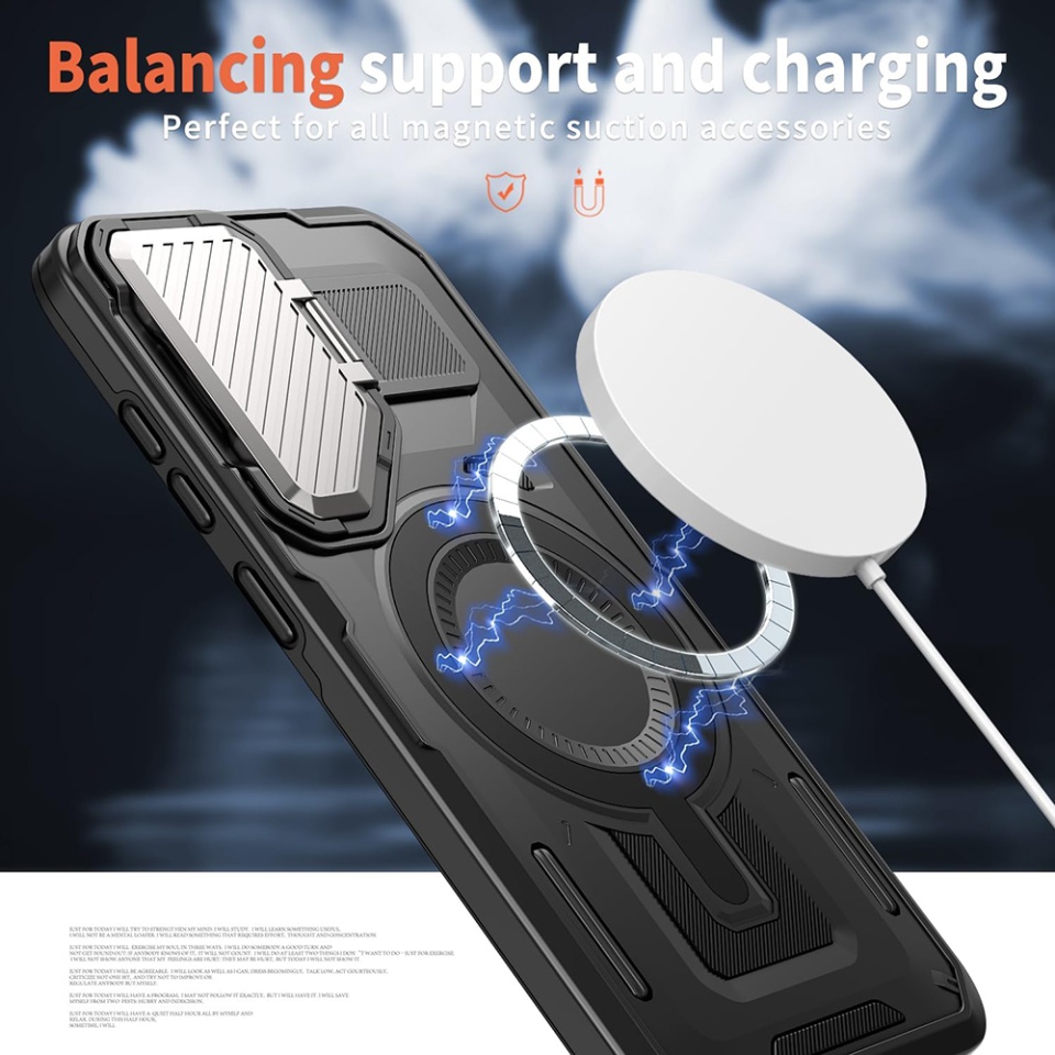 Husa pentru Samsung Galaxy A05, SKYDDAR INNOVATION, CamVault MagSafe cu Protectie Camera, set cu sticker, Negru - 1 | YEO