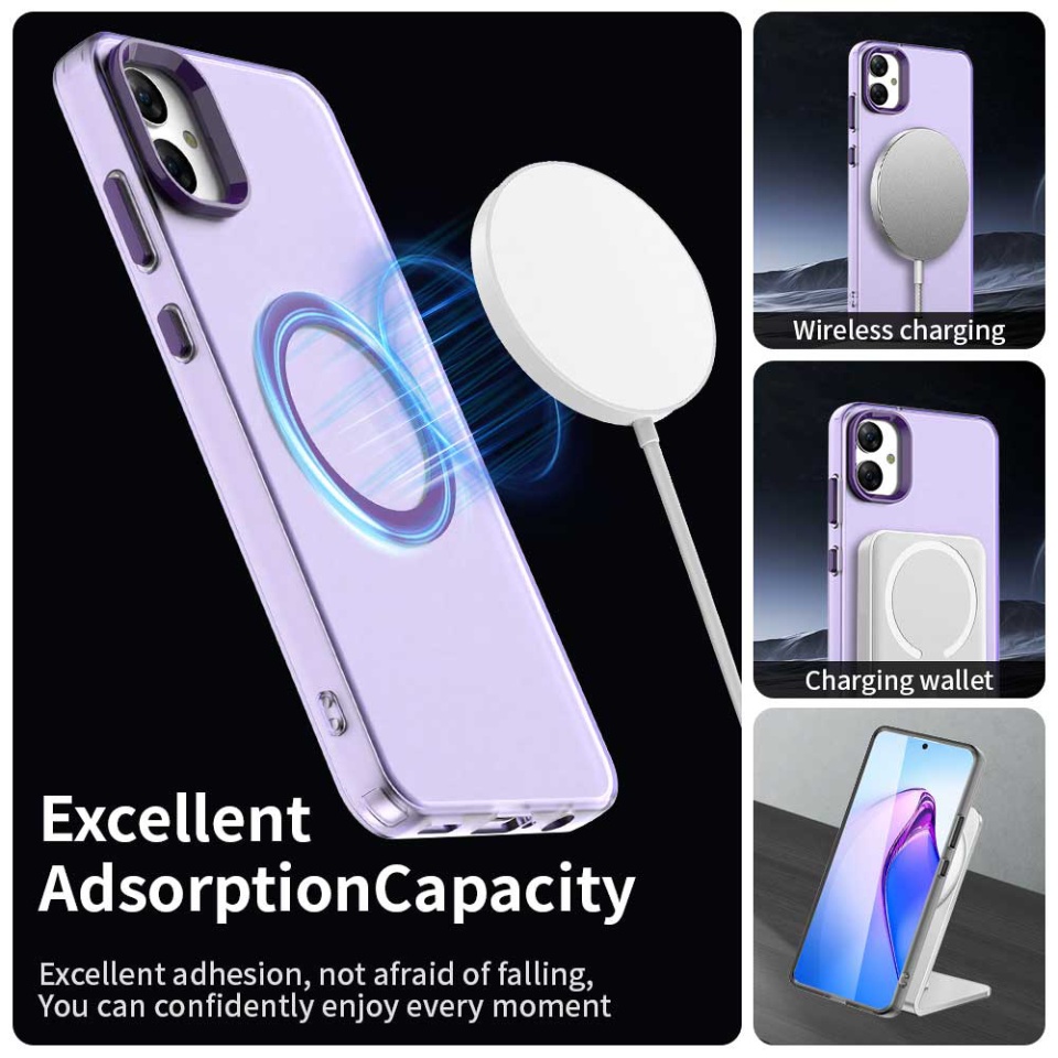 Husa pentru Samsung Galaxy A05, SKYDDAR INOVATION, CandyCase, Magsafe, set cu sticker, Mov - 3 | YEO