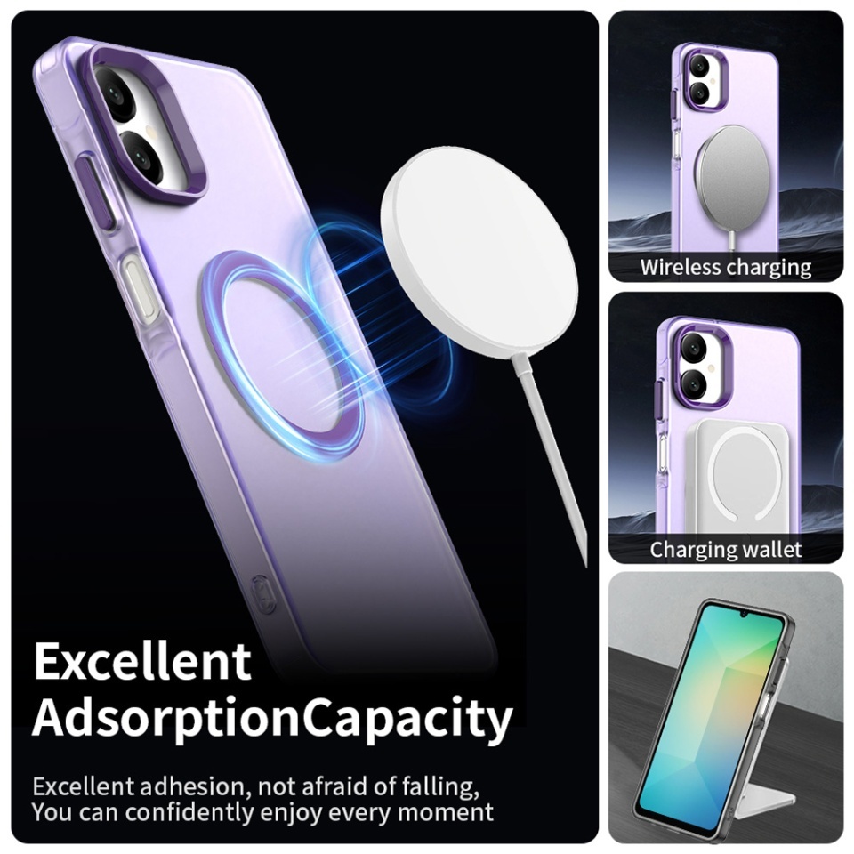 Husa pentru Samsung Galaxy A06, SKYDDAR INOVATION, CandyCase, Magsafe, set cu sticker, Mov - 1 | YEO