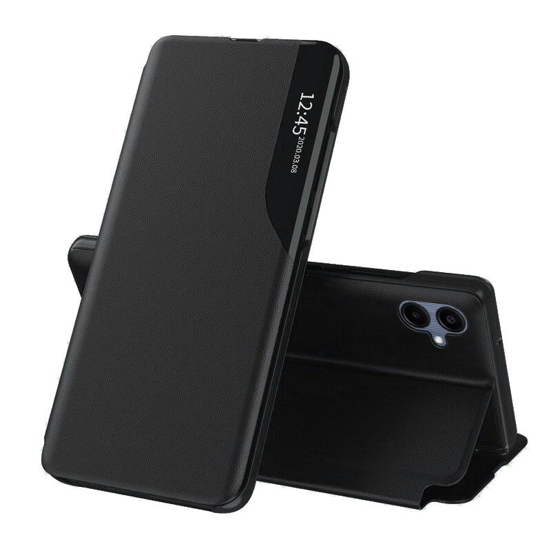 Husa pentru Samsung Galaxy A06 tip carte, Skyddar Eco View Leather - Negru