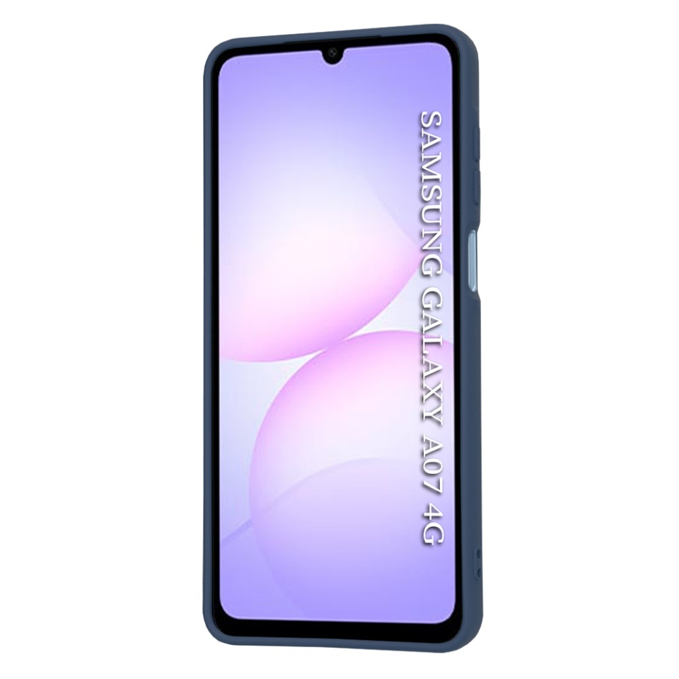 Husa pentru Samsung Galaxy A07 4G, SKYDDAR INNOVATION, din Silicon Catifelat, SoftElegance, set cu sticker, Bleumarin - 1 | YEO