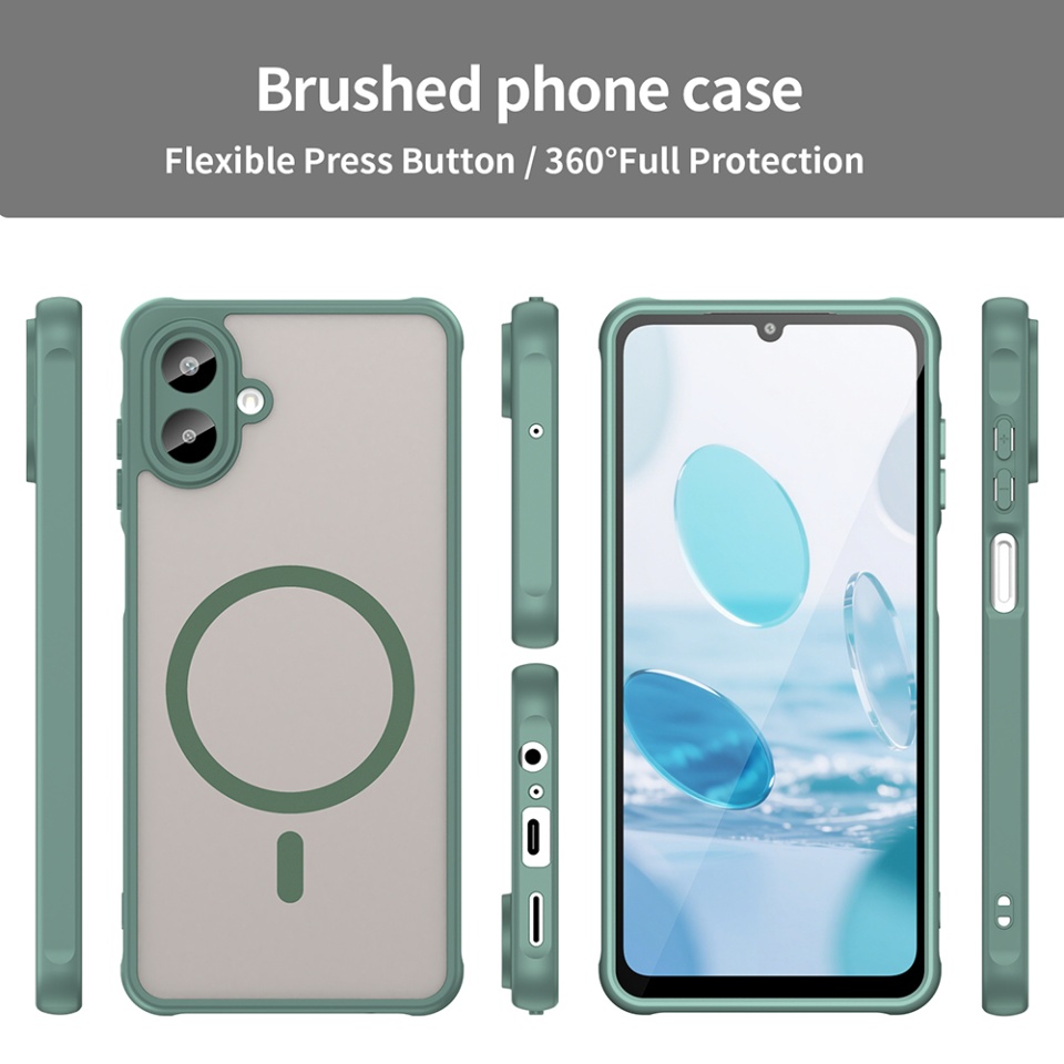 Husa pentru Samsung Galaxy A07 4G, SKYDDAR INNOVATION, HaloFrost MagSafe II, Antisoc, set cu sticker, Verde - 2 | YEO