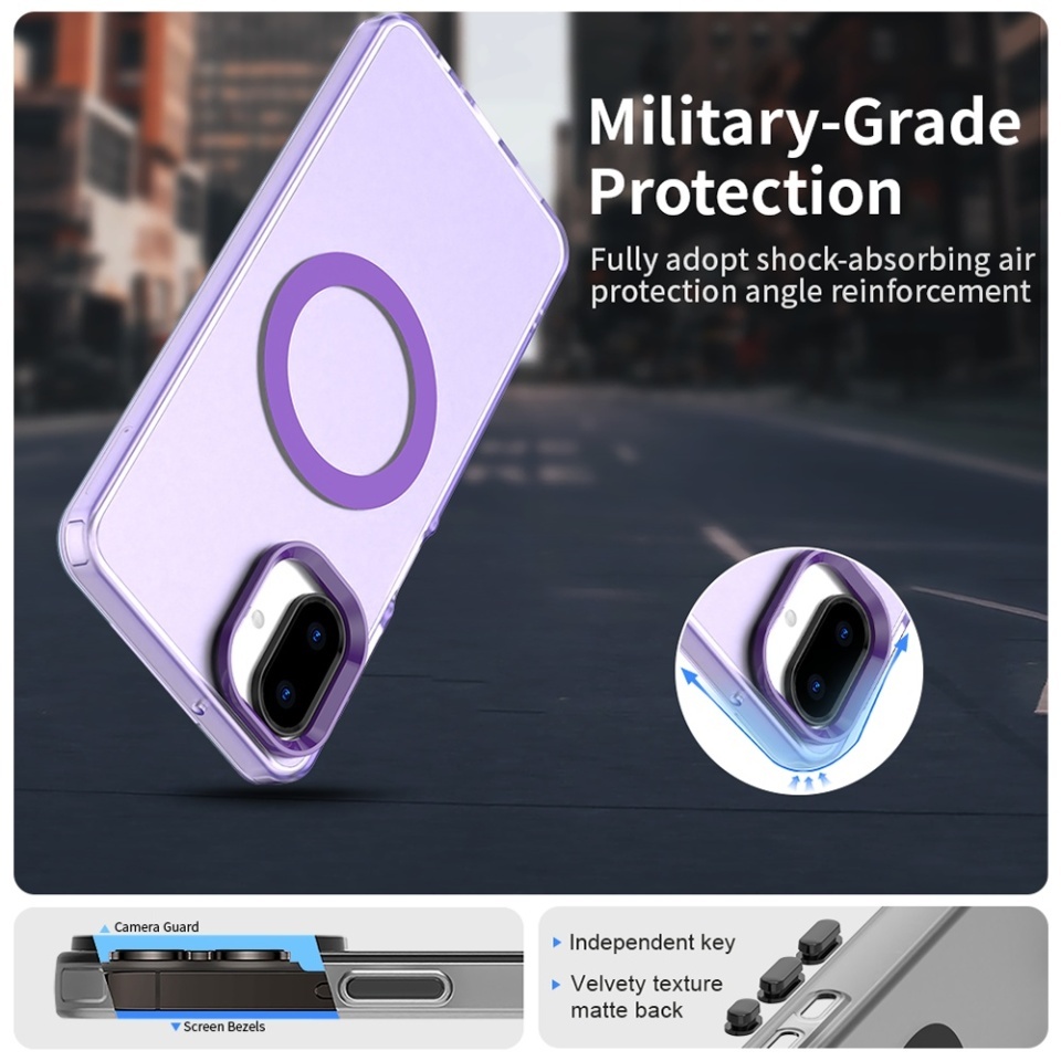 Husa pentru Samsung Galaxy A07 4G, SKYDDAR INOVATION, CandyCase, Magsafe, set cu sticker, Mov - 2 | YEO