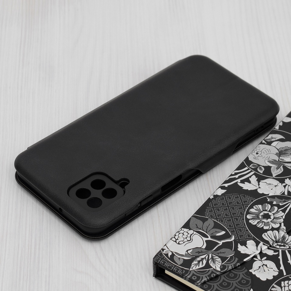 Husa pentru Samsung Galaxy A12 / Galaxy A12 Nacho, SKYDDAR INNOVATION, Safe Wallet tip carte din Piele Ecologica, Suport Carduri, Inchidere Magnetica, Negru, set cu sticker - 3 | YEO