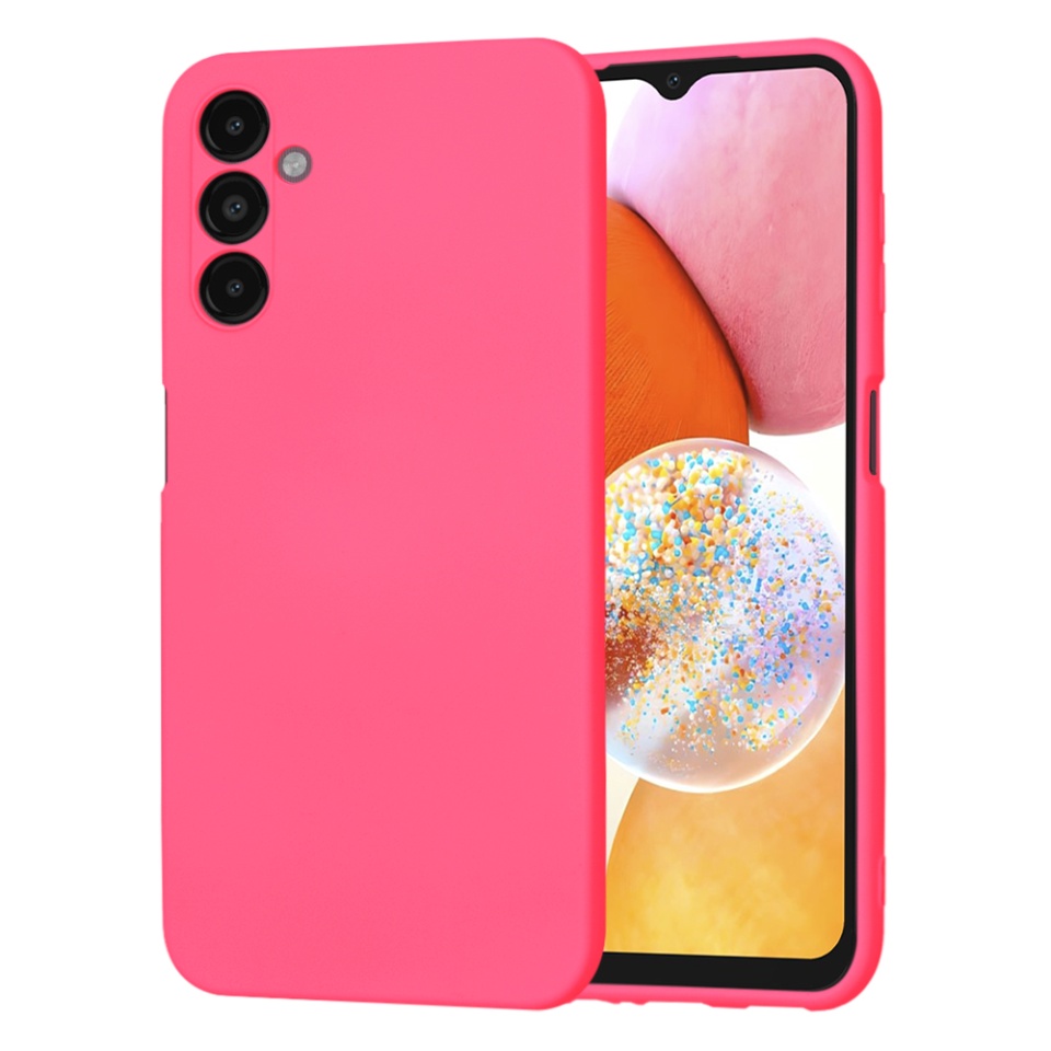 Husa pentru Samsung Galaxy A14 5G / Galaxy A14 4G din Silicon Catifelat, Protectie Premium, Skyddar SoftElegance - Fucsia