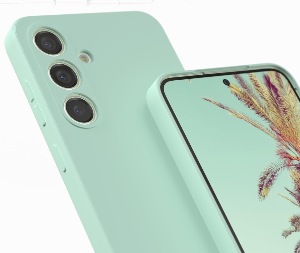 Husa pentru Samsung Galaxy A14 5G / Galaxy A14 4G din Silicon Catifelat, Protectie Premium, Skyddar SoftElegance - Verde deschis - 1 | YEO