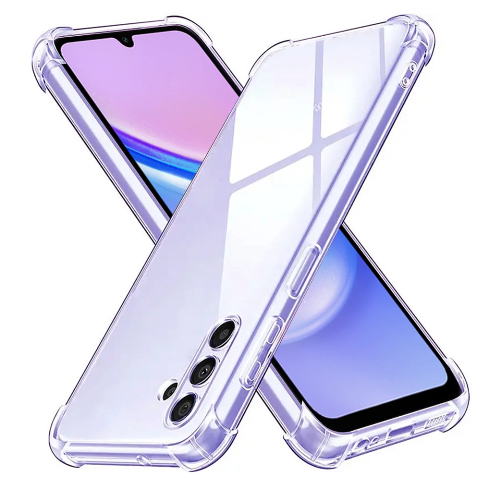 Husa pentru Samsung Galaxy A15 4G / Galaxy A15 5G , SKYDDAR INNOVATION, Shockproof Clear din Silicon Slim, Transparenta, set cu sticker