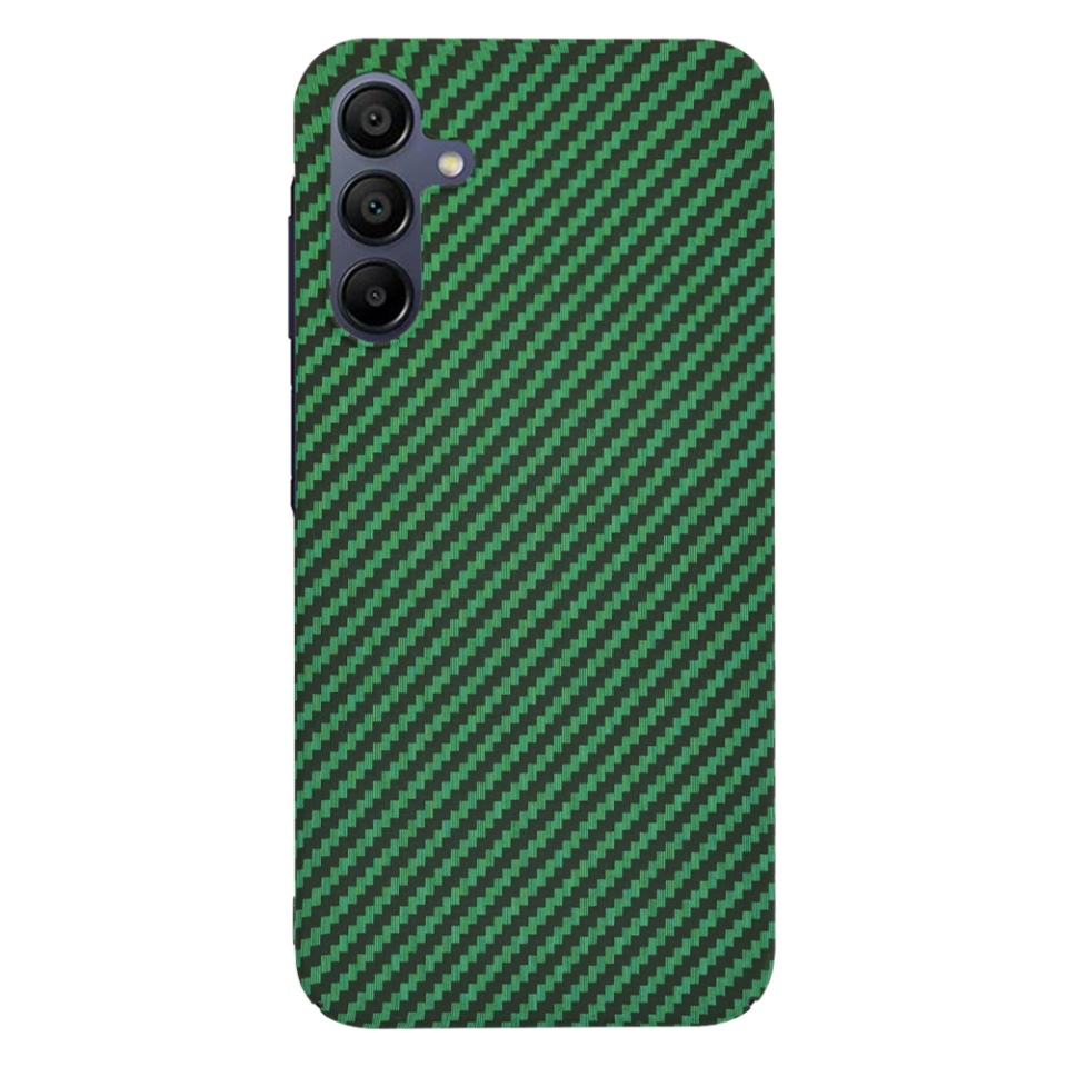 Husa pentru Samsung Galaxy A15 4G / Galaxy A15 5G, SKYDDAR INNOVATION, Carbonite FiberShell, Verde, set cu sticker - 2 | YEO