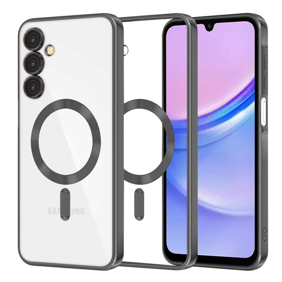 Husa pentru Samsung Galaxy A15 4G / Galaxy A15 5G, SKYDDAR INNOVATION, Luxury Shield Magsafe, Protectie Antisoc, set cu sticker, Negru