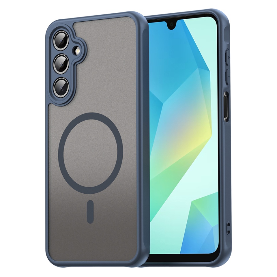 Husa pentru Samsung Galaxy A16 4G / Galaxy A16 5G, SKYDDAR INNOVATION, HaloFrost MagSafe II, Antisoc, set cu sticker, Bleumarin