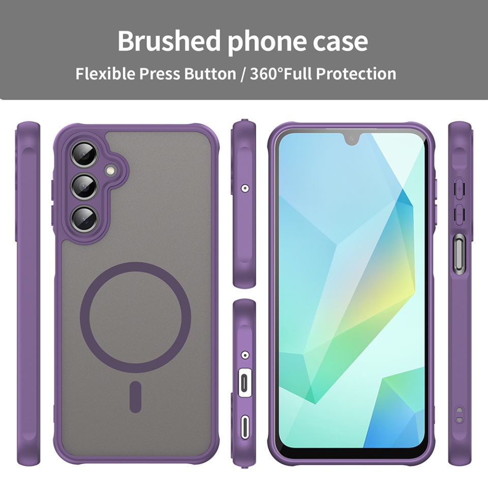Husa pentru Samsung Galaxy A16 4G / Galaxy A16 5G, SKYDDAR INNOVATION, HaloFrost MagSafe II, Antisoc, set cu sticker, Mov - 2 | YEO