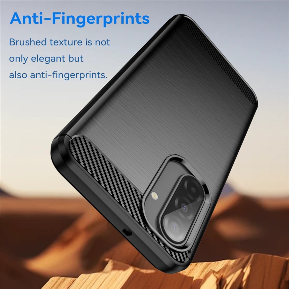 Husa pentru Samsung Galaxy A17 5G, SKYDDAR INNOVATION, Carbon Silicone, din Silicon Slim, cu textura Fibra Carbon, set cu sticker, Negru - 3 | YEO