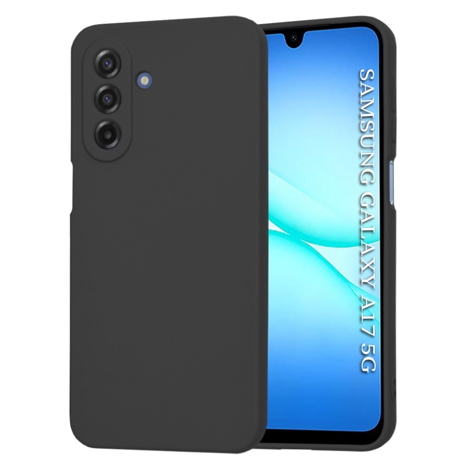 Husa pentru Samsung Galaxy A17 5G, SKYDDAR INNOVATION, din Silicon Catifelat, SoftElegance, set cu sticker, Negru