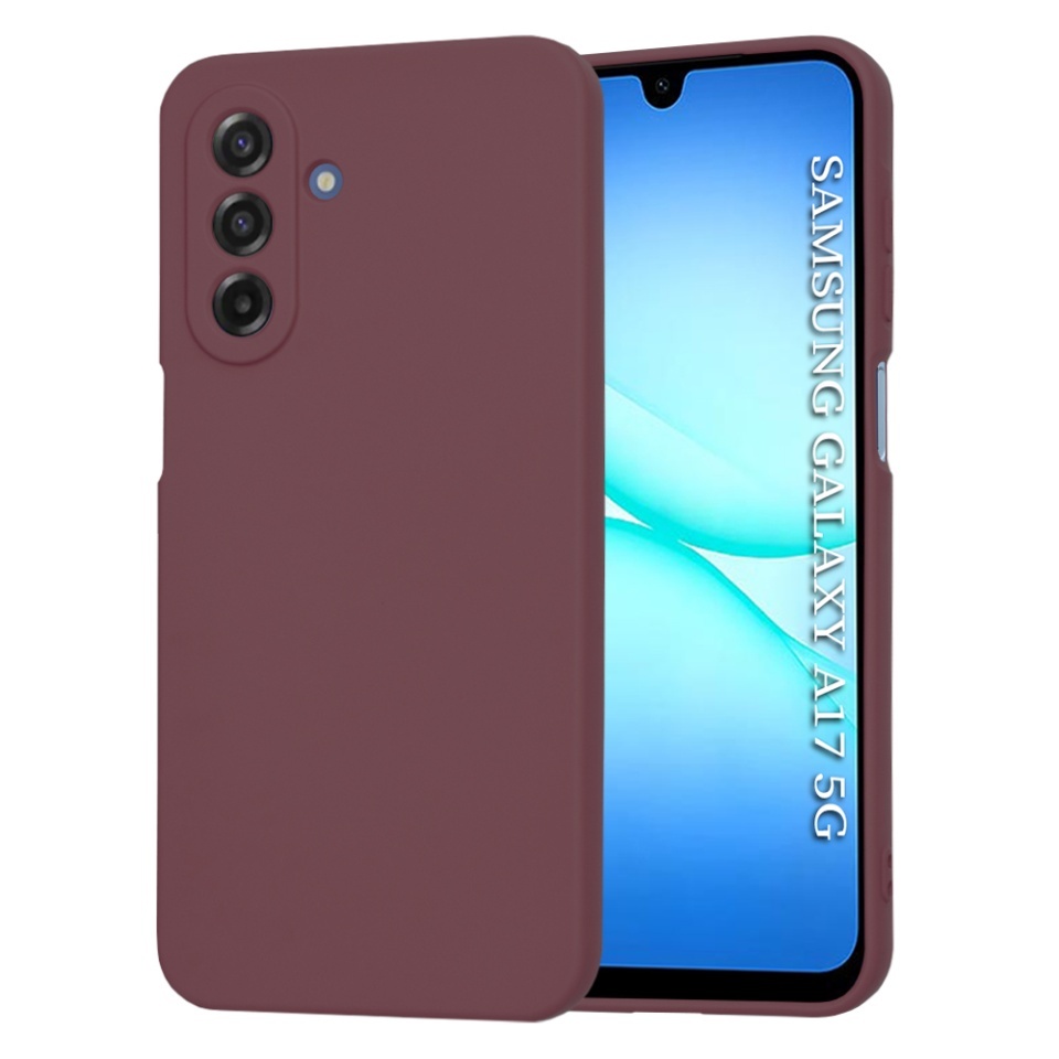 Husa pentru Samsung Galaxy A17 5G, SKYDDAR INNOVATION, din Silicon Catifelat, SoftElegance, set cu sticker, Bordo
