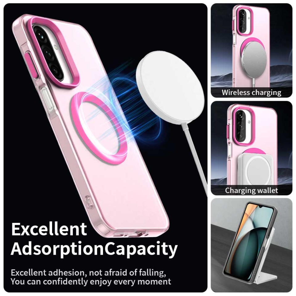 Husa pentru Samsung Galaxy A17 5G, SKYDDAR INOVATION, CandyCase, Magsafe, set cu sticker, Roz - 1 | YEO