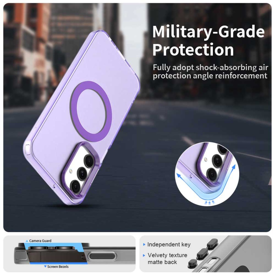 Husa pentru Samsung Galaxy A25 5G, SKYDDAR INOVATION, CandyCase, Magsafe, set cu sticker, Mov - 3 | YEO