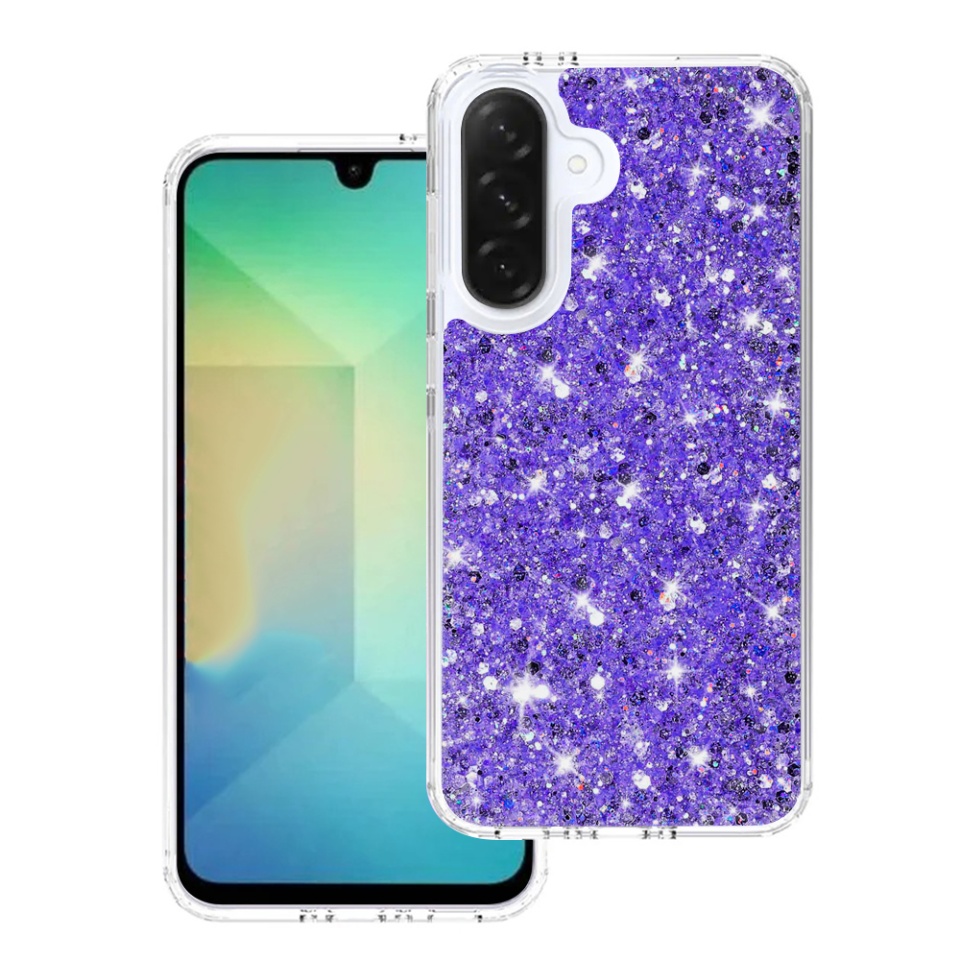 Husa pentru Samsung Galaxy A26 5G din Silicon cu Sclipici, Fundal Detasabil, Protectie Completa, SKDR SparkleCase - Mov