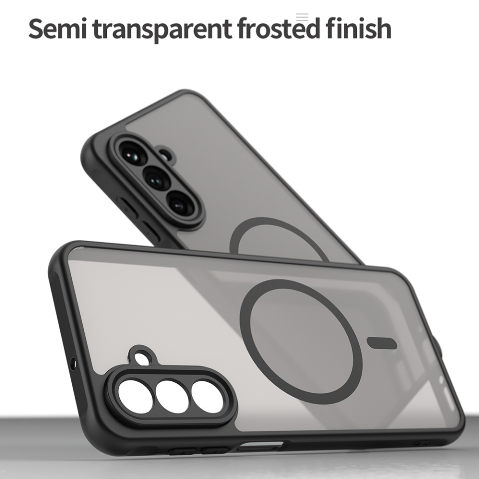 Husa pentru Samsung Galaxy A26 5G, SKYDDAR INNOVATION, HaloFrost MagSafe II, Antisoc, set cu sticker, Negru - 2 | YEO