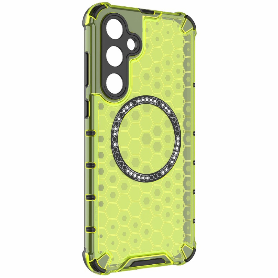 Husa pentru Samsung Galaxy A26 5G, SKYDDAR INNOVATION, HoneyComb Shield MagSafe, Antisoc, set cu sticker, Verde - 2 | YEO