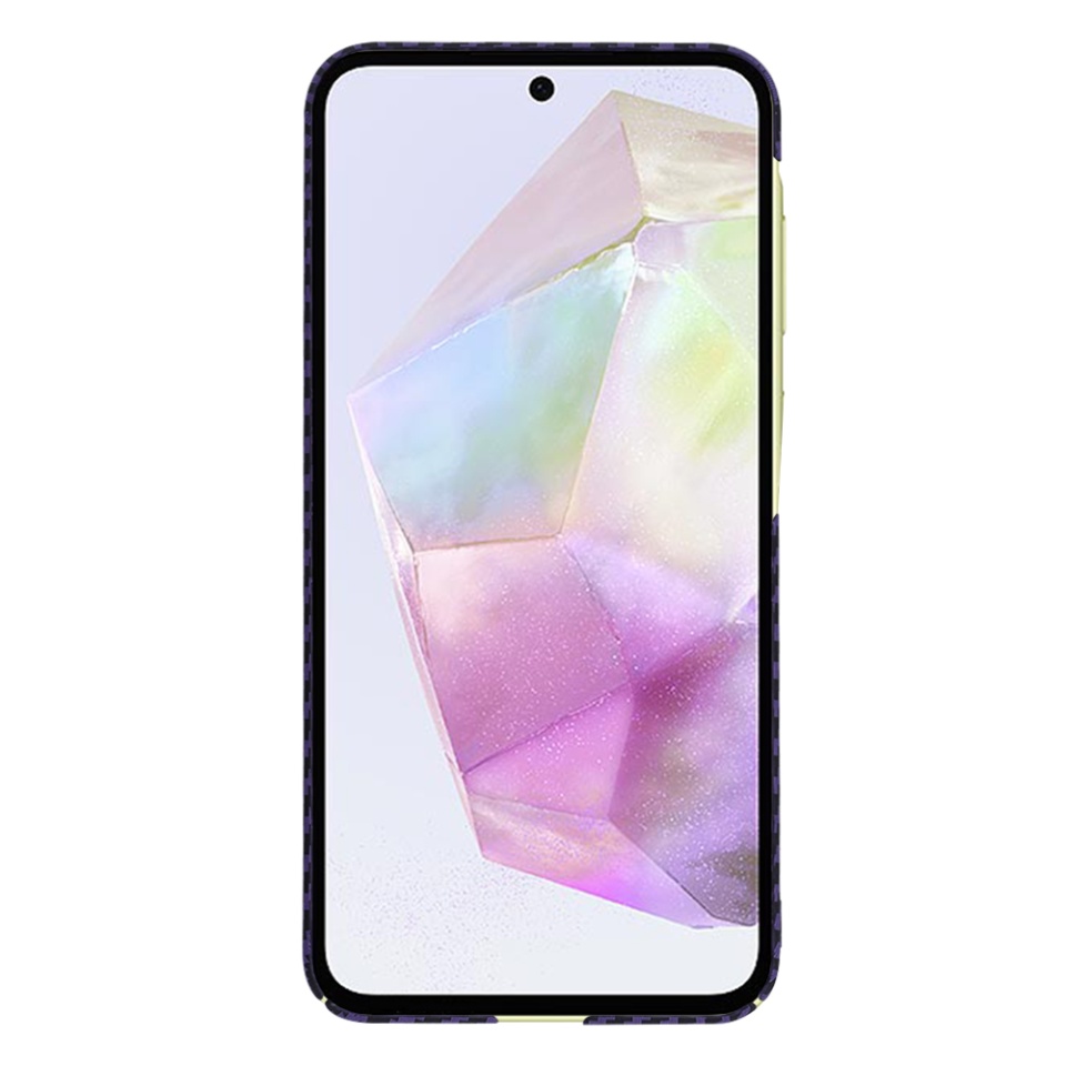 Husa pentru Samsung Galaxy A35 5G, SKYDDAR INNOVATION, Carbonite FiberShell, Mov, set cu sticker - 2 | YEO